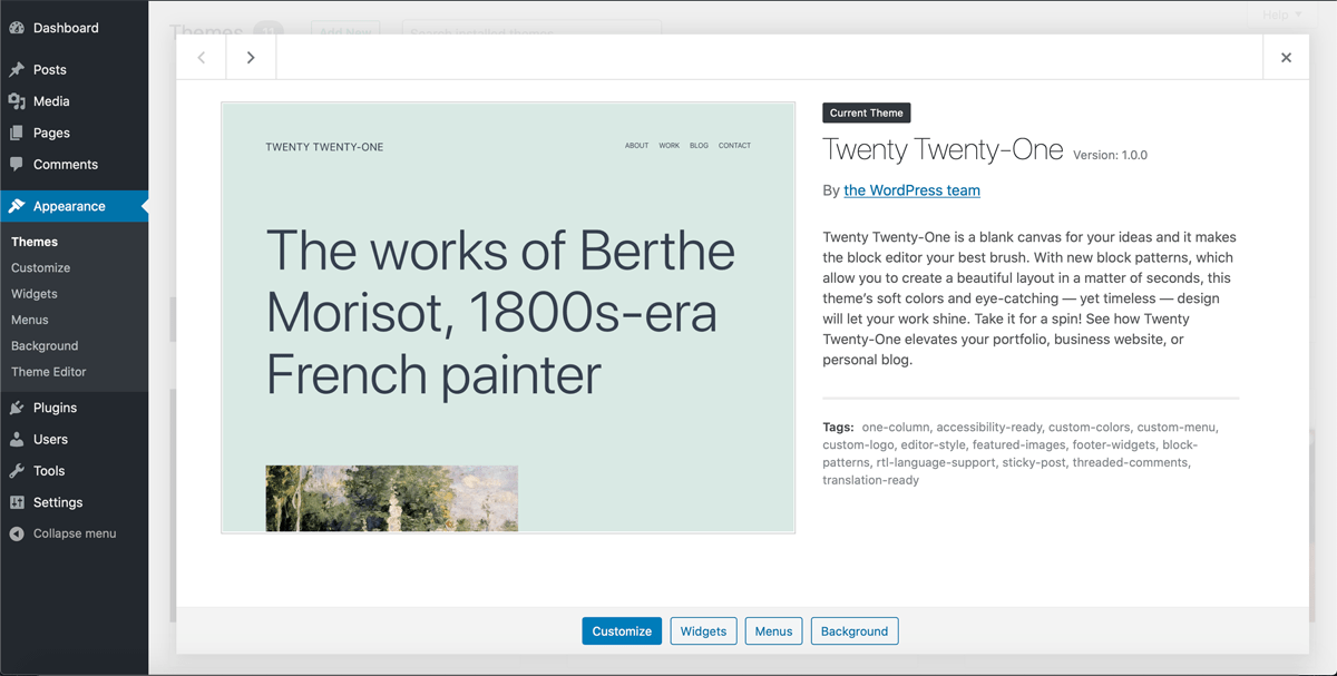 Theme Twenty Twenty-One