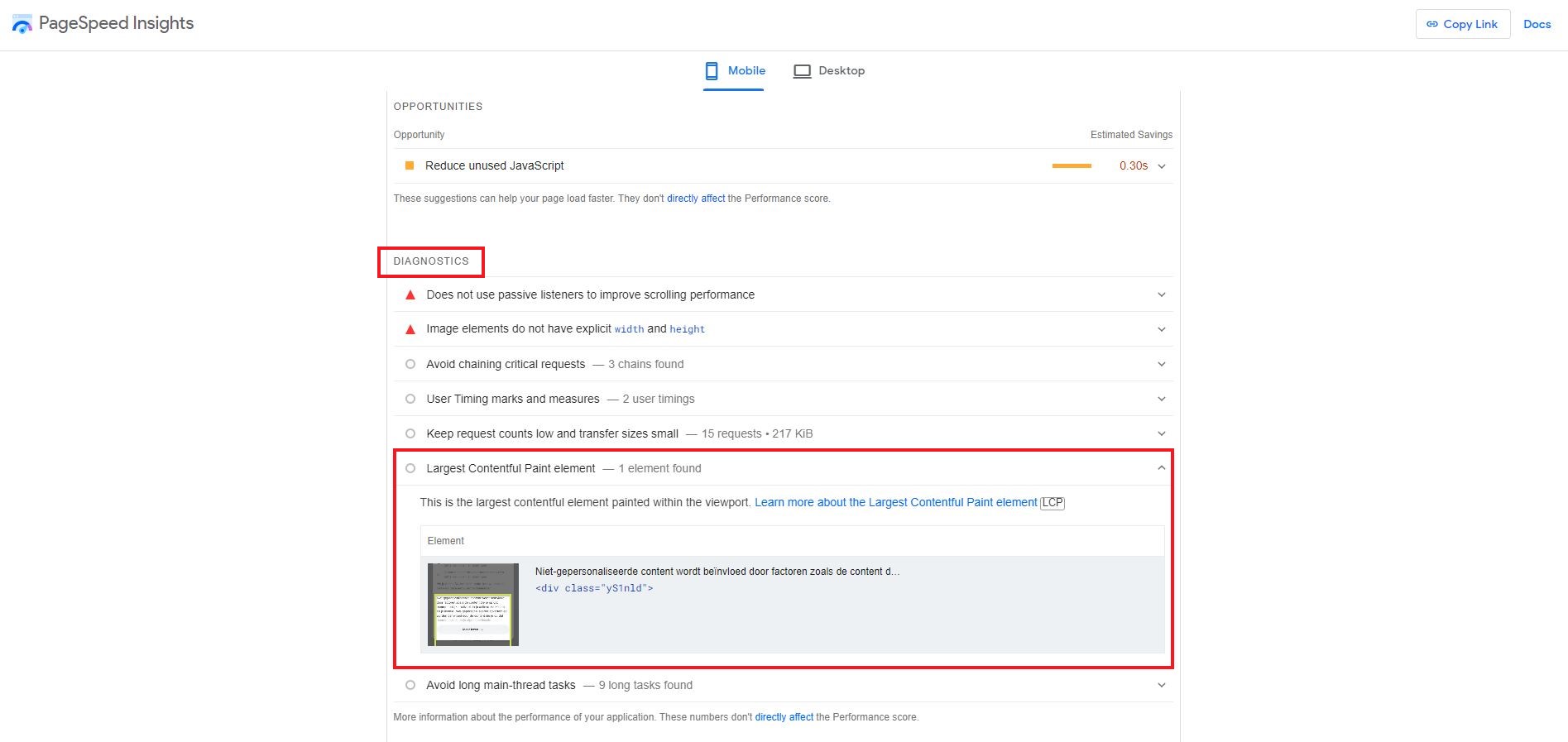 Largest Contentful Paint Pagespeed Insights Example Lcp Element